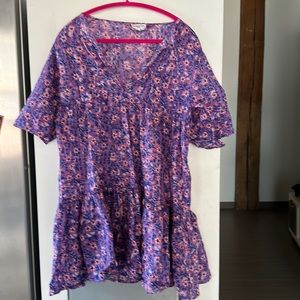 Emerson Fry India Collection Isla Dress size M/L Purple floral coverup